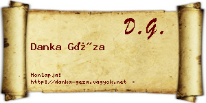 Danka Géza névjegykártya