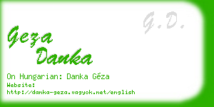 geza danka business card